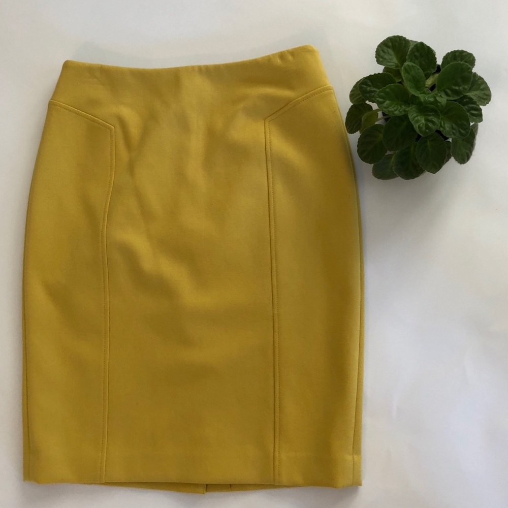 Nordstrom Halogen Yellow Lined Pencil Skirt